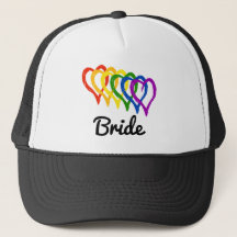 Rainbow Wedding Layered Hearts Bride