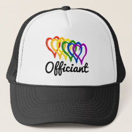 Rainbow Wedding Layered Hearts Officers Truckerkappe