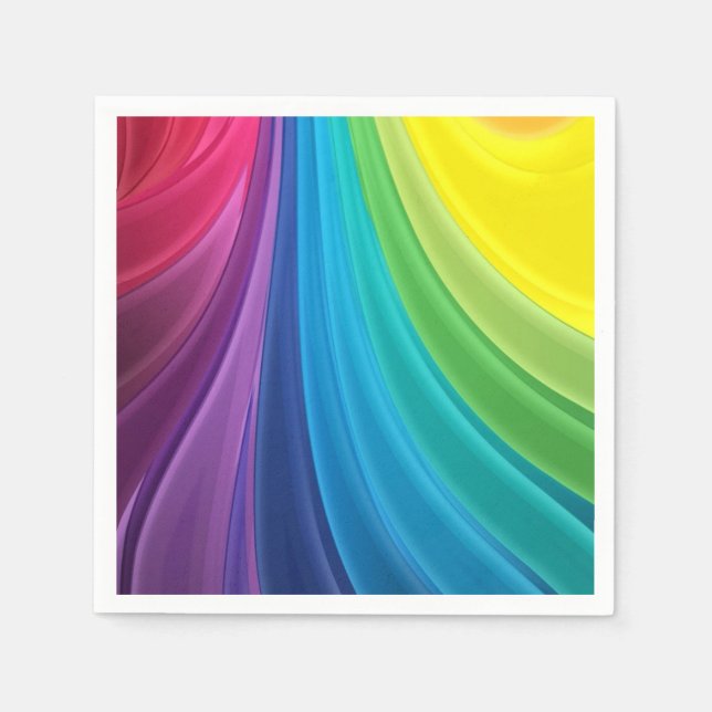 Rainbow Wedding Reception Cocktail Napkin Serviette (Vorderseite)