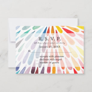 Rainbow Wedding Response Cards RSVP Karte