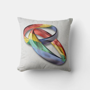Rainbow Wedding Rings for Marriage Equality Kissen