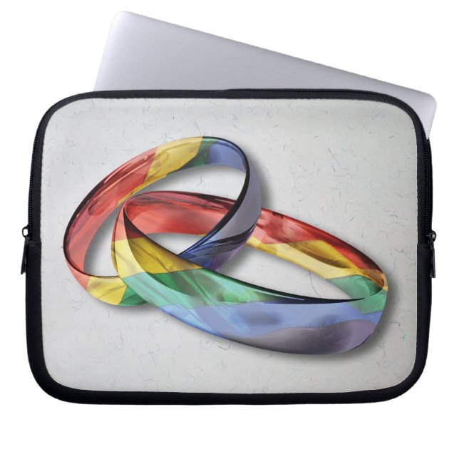 Rainbow Wedding Rings for Marriage Equality Laptopschutzhülle (Vorderseite)