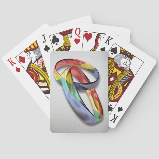 Rainbow Wedding Rings for Marriage Equality Spielkarten (Rückseite)