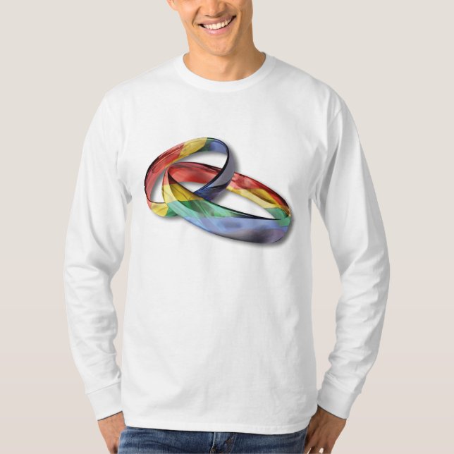 Rainbow Wedding Rings for Marriage Equality T-Shirt (Vorderseite)