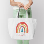 Rainbow Weihnachten bunter niedlicher Spaß persona Jumbo Stoffbeutel<br><div class="desc">Rainbow Weihnachtsbaum bunt niedlich Spaß personalisierte Matching Geschenk.</div>