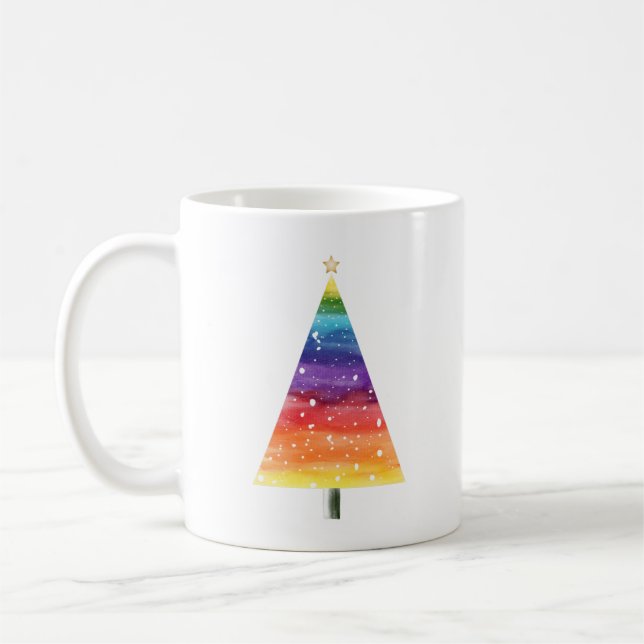 Rainbow-Weihnachtsbaum Kaffeetasse (Links)