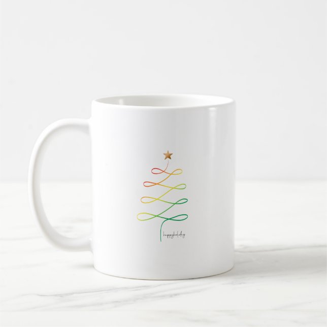 Rainbow-Weihnachtsbaum Kaffeetasse (Links)