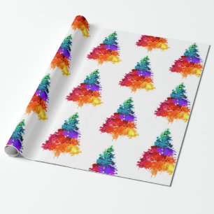 Rainbow Weihnachtsbaum Schönes farbenfrohes Fest Geschenkpapier