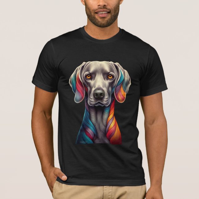 Rainbow Weimaraner T-Shirt (Vorderseite)