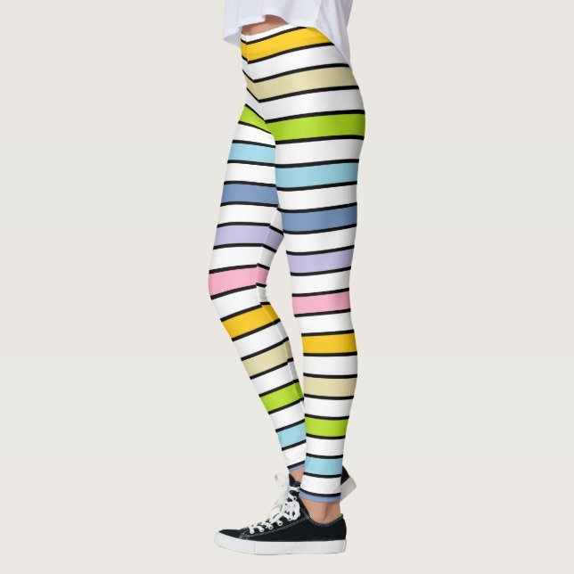 Rainbow, Weiß und Schwarz Leggings (Links)