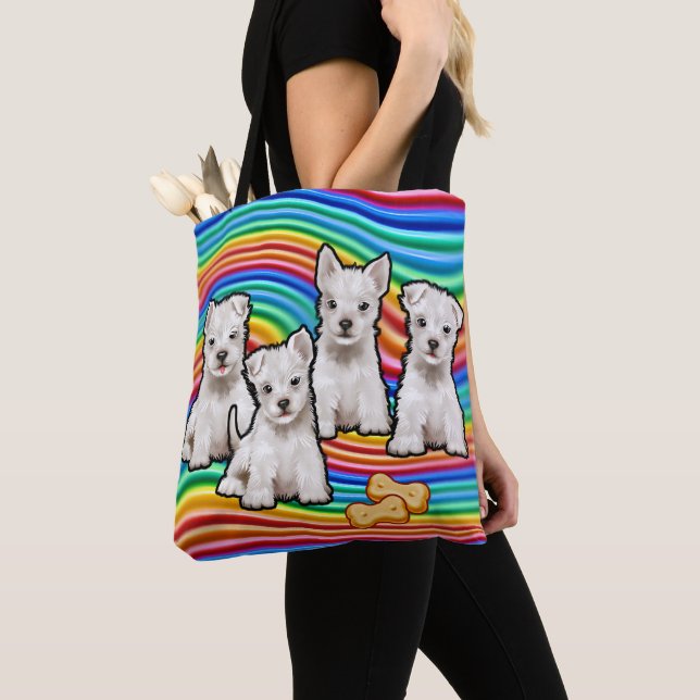 Rainbow Welpen Medium Tote Bag. (Von Nahem)