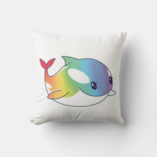 Rainbow Whale Kissen (Vorderseite)