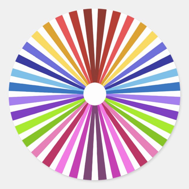 Rainbow Wheel Runder Aufkleber (Vorderseite)
