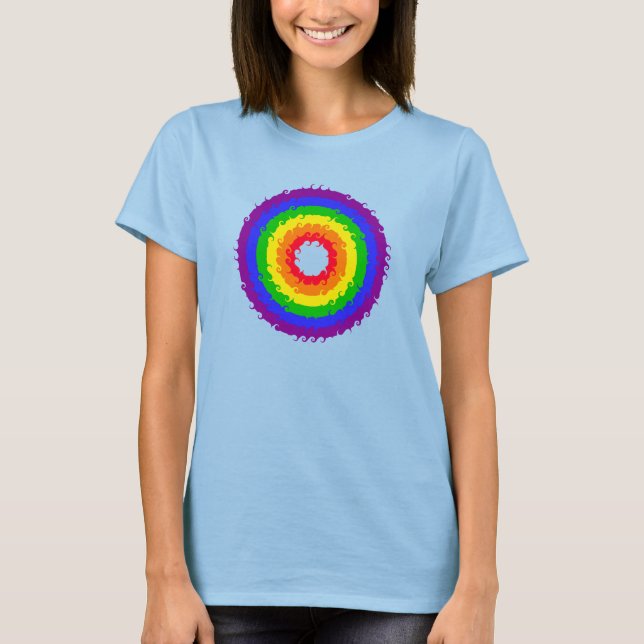 Rainbow Wheel Shirt - wählen Sie Stil & Farbe (Vorderseite)