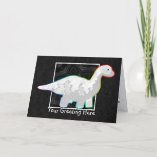 Rainbow White Dino Grußkarte Karte