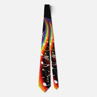 Rainbow White Musiknote auf Schwarz Krawatte