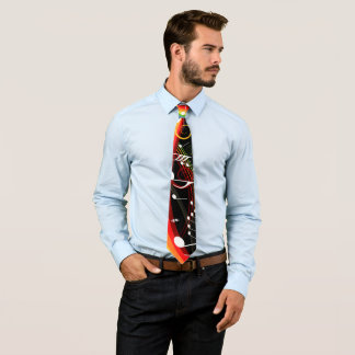 Rainbow White Musiknoten auf Black Krawatte