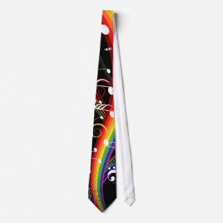 Rainbow White Musiknoten auf Black Krawatte