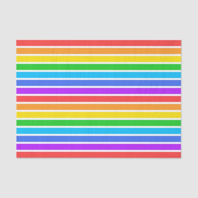 Rainbow-White-Strip-Gewebe Seidenpapier (Vorderseite)