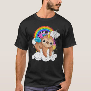 Rainbow Wildlife Animal Slothicorn Magical Sloth U T-Shirt