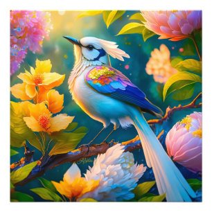 Rainbow Winged Jay Fantasy Bird Fotodruck