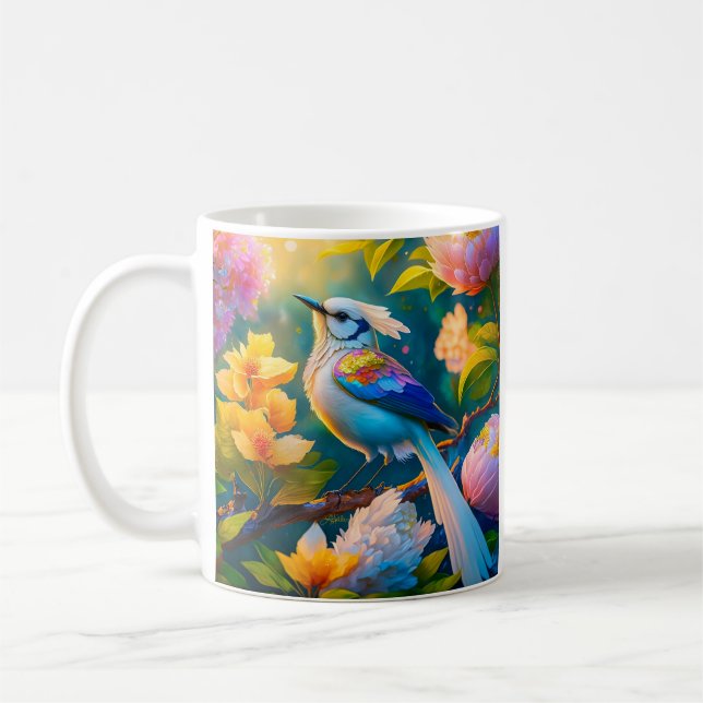 Rainbow Winged Jay Fantasy Bird Kaffeetasse (Links)
