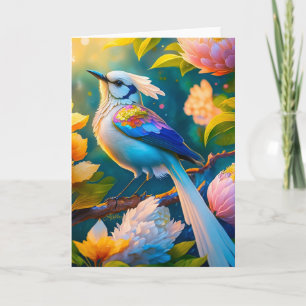 Rainbow Winged Jay Fantasy Bird Karte
