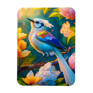 Rainbow Winged Jay Fantasy Bird Magnet