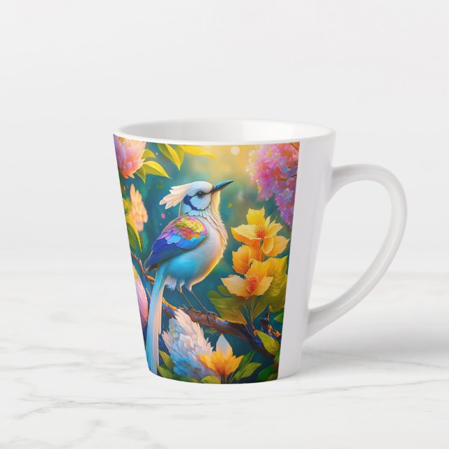 Rainbow Winged Jay Fantasy Bird Milchtasse (Rechts)