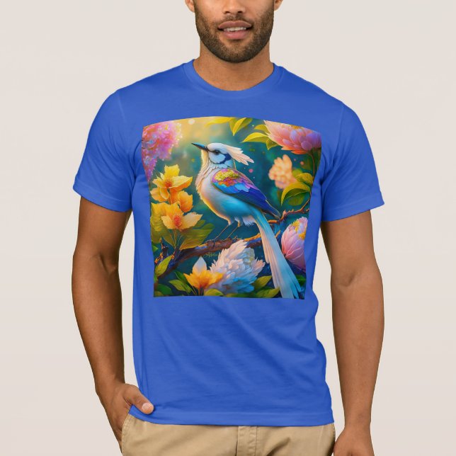 Rainbow Winged Jay Fantasy Bird T-Shirt (Vorderseite)