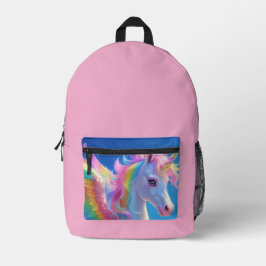 Rainbow Winged Prancing Unicorn  Bedruckter Rucksack