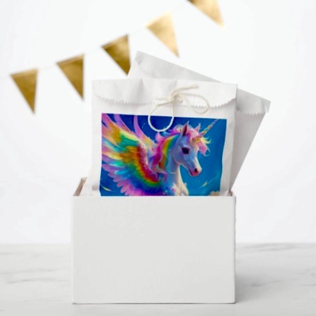 Rainbow Winged Prancing Unicorn Geschenktütchen (Von Creator hochgeladen)