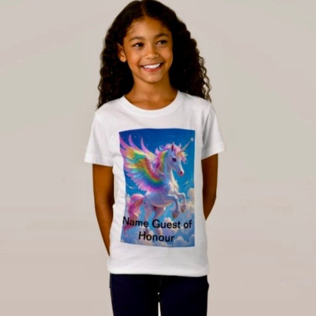 Rainbow Winged Prancing Unicorn T-Shirt (Von Creator hochgeladen)