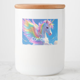 Rainbow Winged PrancingFood and Beverage Label Set Lebensmitteletikett