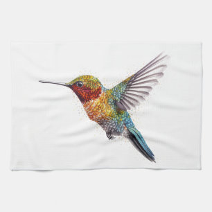 Rainbow Wings: Lebendige Kolibri-Kunst Geschirrtuch