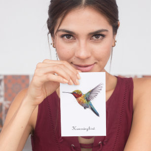 Rainbow Wings: Lebendige Kolibri-Kunst, individuel Feiertagskarte