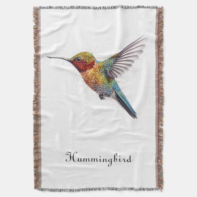 Rainbow Wings: Lebhafte Hummingbird Art, kundenspe Decke (Vorderseite Vertikal)