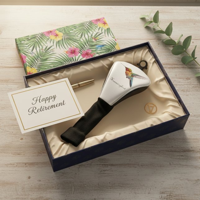 Rainbow Wings: Lebhafte Hummingbird Art, kundenspe Golf Headcover (Von Creator hochgeladen)