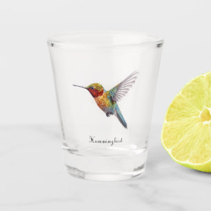 Rainbow Wings: Lebhafte Hummingbird Art, kundenspe Schnapsglas