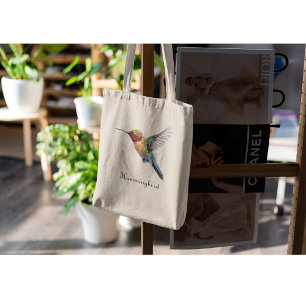 Rainbow Wings: Lebhafte Hummingbird Art, kundenspe Tragetasche