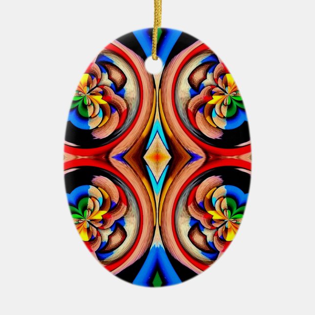 Rainbow-Wirbel Abstrakt Ornament (Vorne)