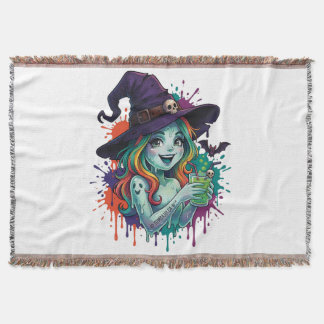 Rainbow Witch – Spooky & Colorful Magic Decke