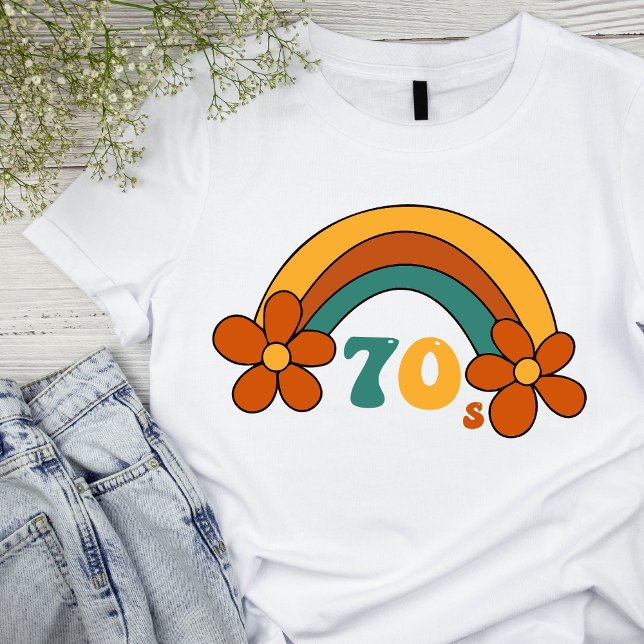 Rainbow Woman's Basic T - Shirt der 70er Jahre (Von Creator hochgeladen)