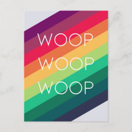 Rainbow Woop | Moderne Strip Celebration Glückwuns Postkarte