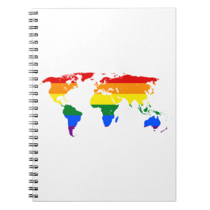 Rainbow World Map Notizblock