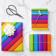 Rainbow Wrapping Paper Sheets mit mehrfarbigen Str