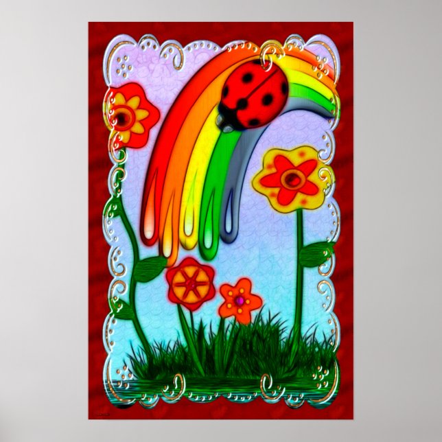 Rainbow wünscht Kinderzimmer Kinder Art Poster (Vorne)