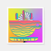 Rainbow Yellow Cup Saucer Partys Cocktail