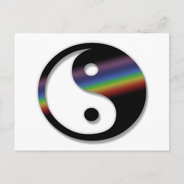Rainbow Yin Yang Postcard Postkarte (Vorderseite)