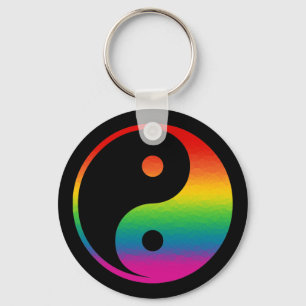Rainbow Yin Yang Schlüsselanhänger